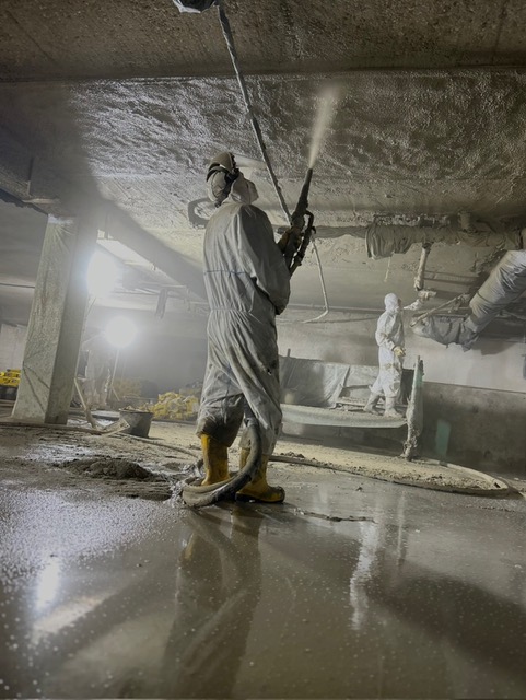 Spritzbeton in Tiefgarage